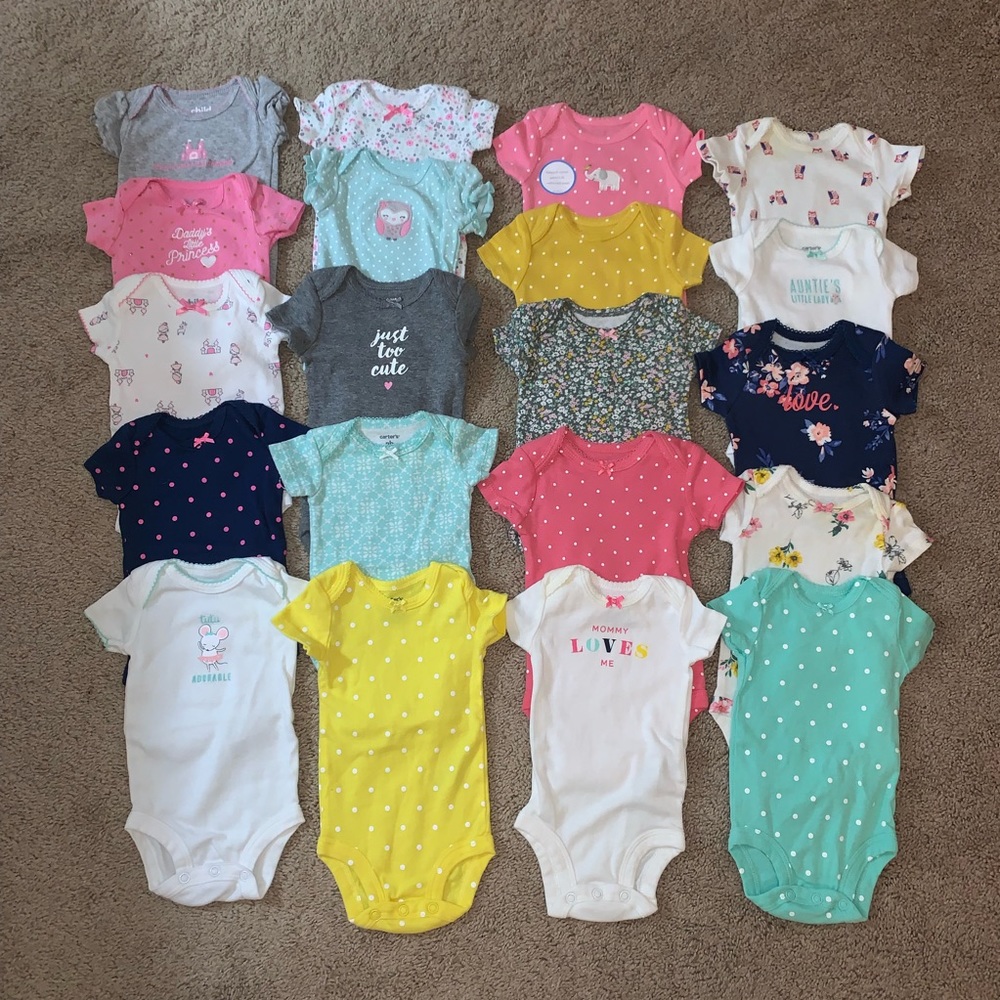 HUGE NEWBORN BABY GIRL LOT WITH MILESTONE STICKERS